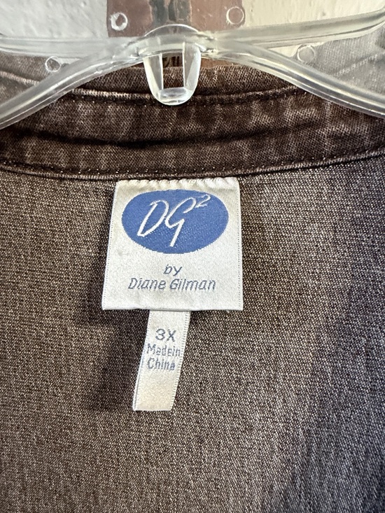 Vintage Brown Denim Jacket Embroidered Paisley floral design - Picture 4 of 6